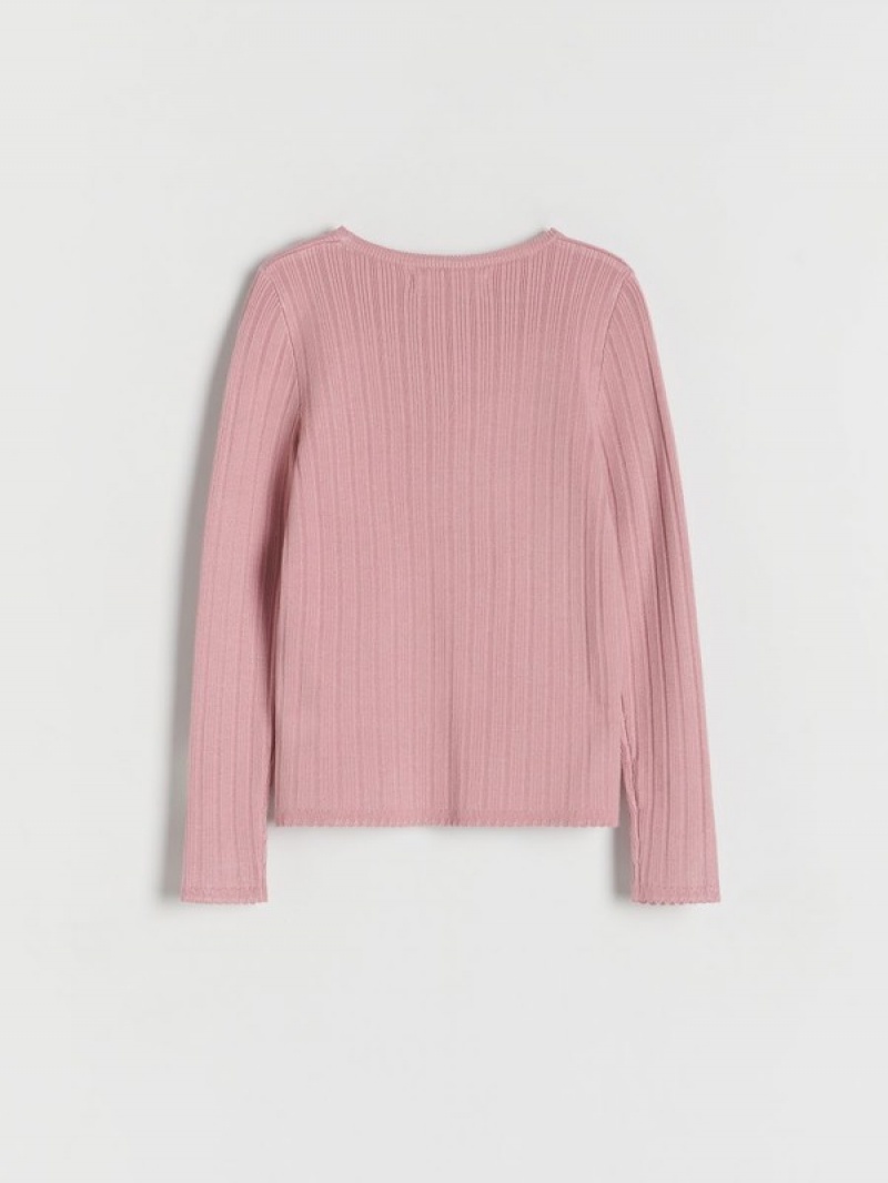 Reserved Rib Knit Pullover Mädchen Rosa | 6048-BQFPD