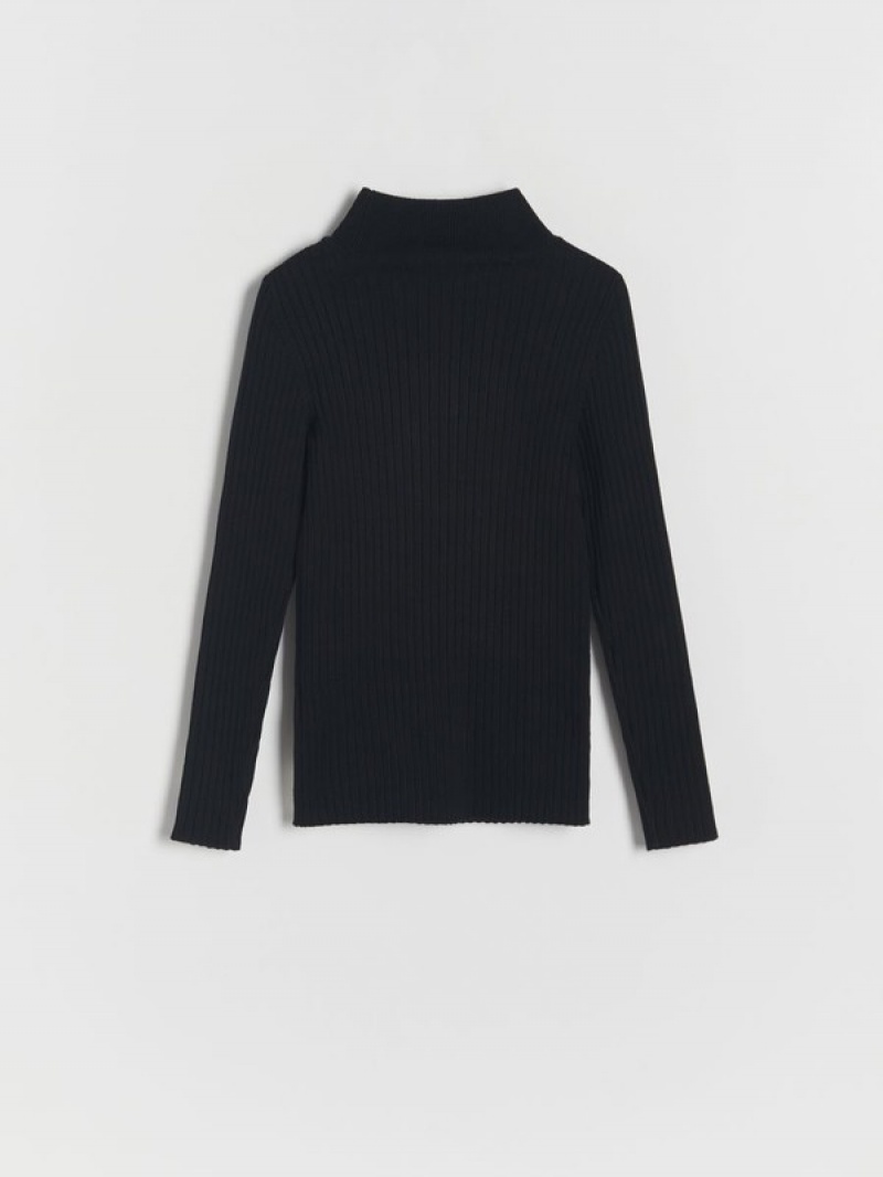 Reserved Rib Knit Pullover Mädchen Schwarz | 9043-UAIDB