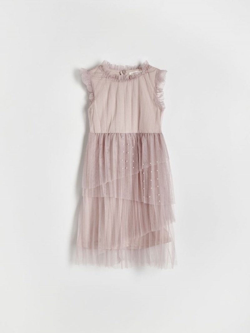 Reserved Ruffle Details Kleid Mädchen Rosa | 8490-QNZYE