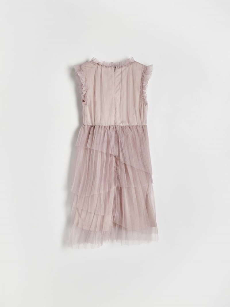 Reserved Ruffle Details Kleid Mädchen Rosa | 8490-QNZYE