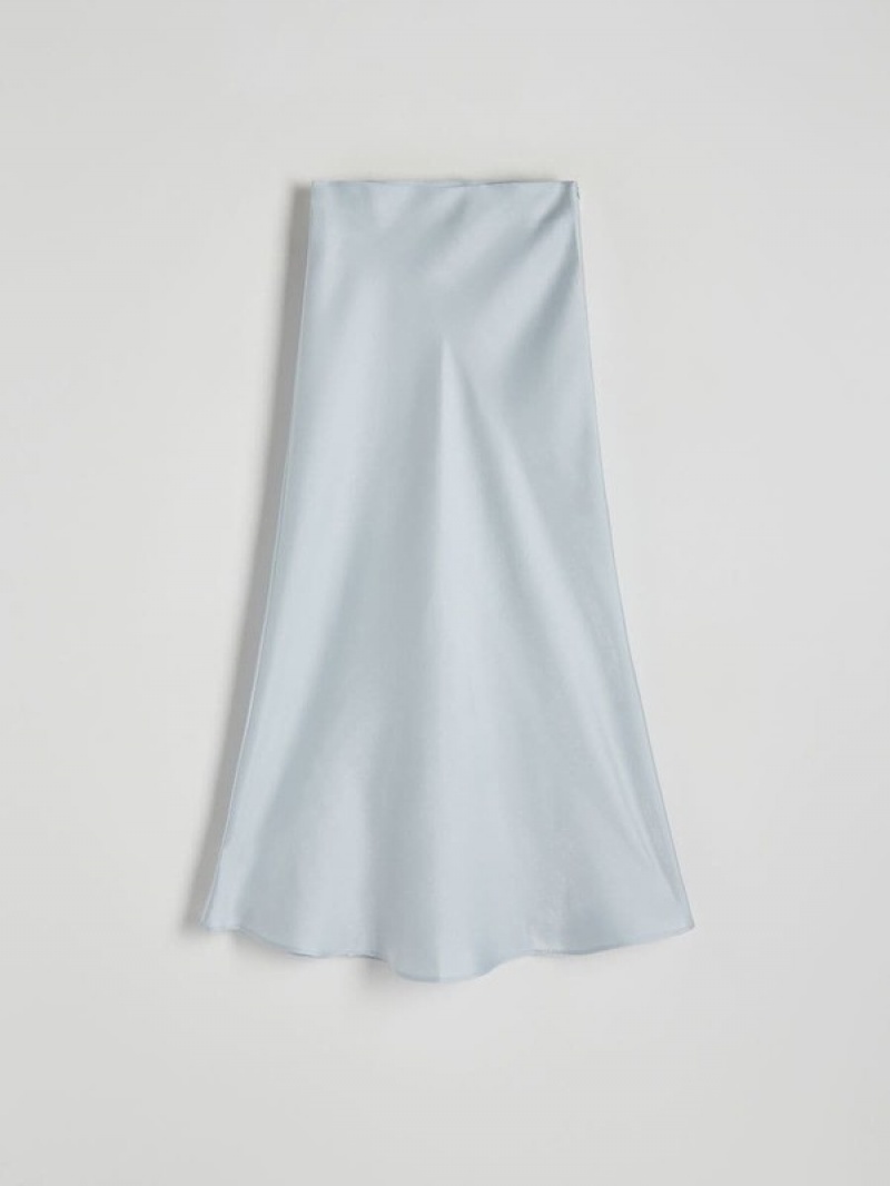 Reserved Satin Viscose Röcke Damen Blau | 0459-XNIUM