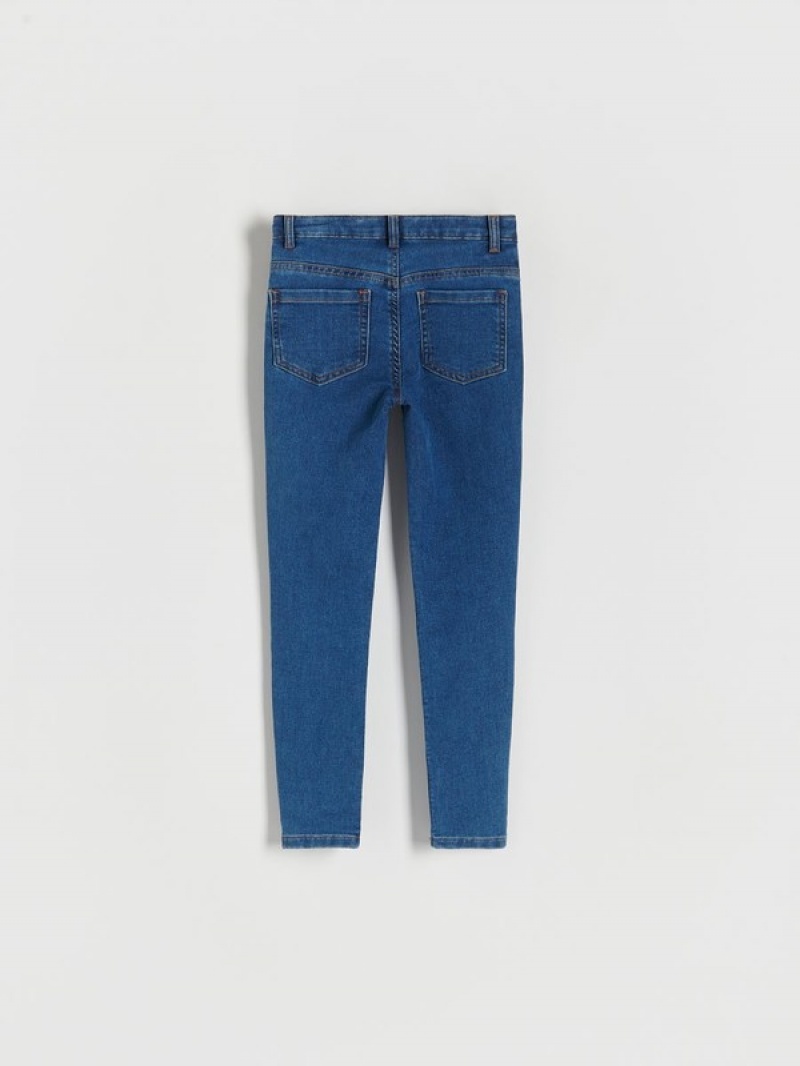 Reserved Schlank High Taille Jeans Mädchen Blau | 2694-YKAOE