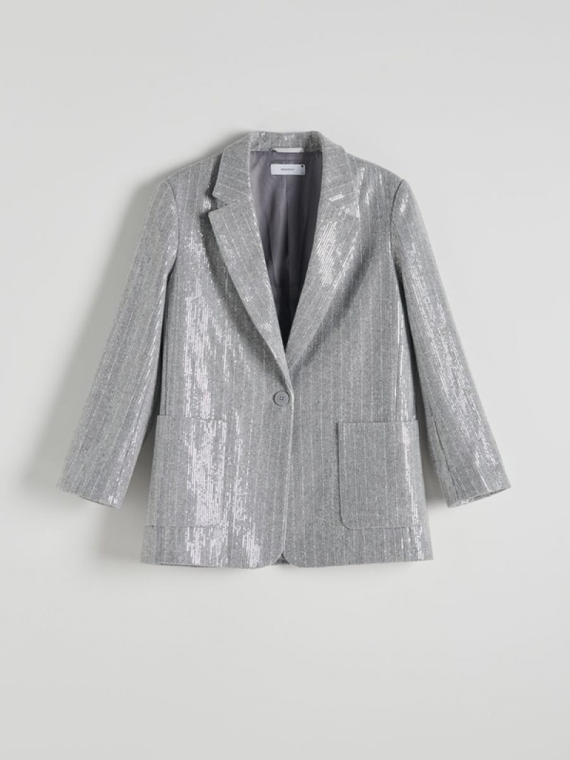 Reserved Shinysequins Blazer Damen Mehrfarbig | 4903-DTMAL