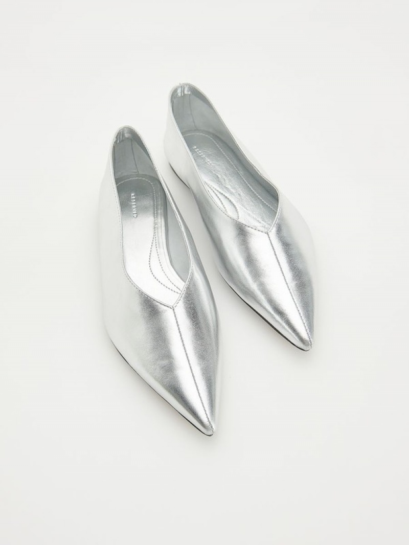 Reserved Silver Ballerinas Halbschuhe Damen Silber | 2164-CKIRB