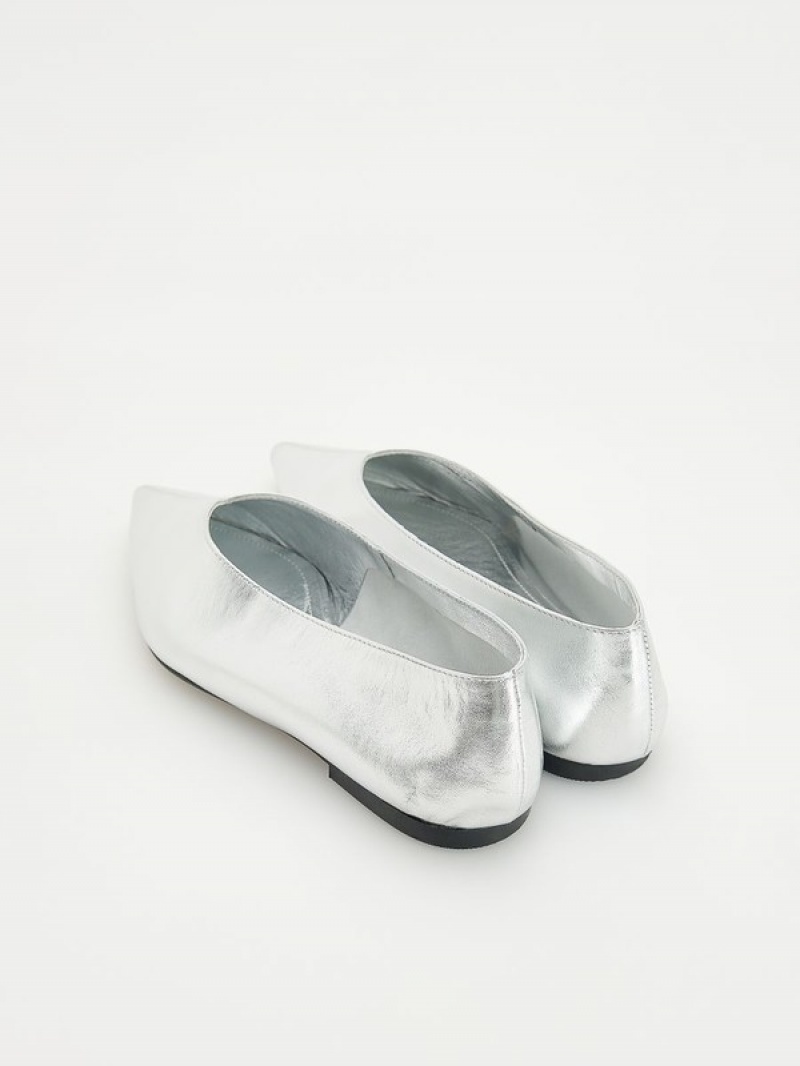 Reserved Silver Ballerinas Halbschuhe Damen Silber | 2164-CKIRB