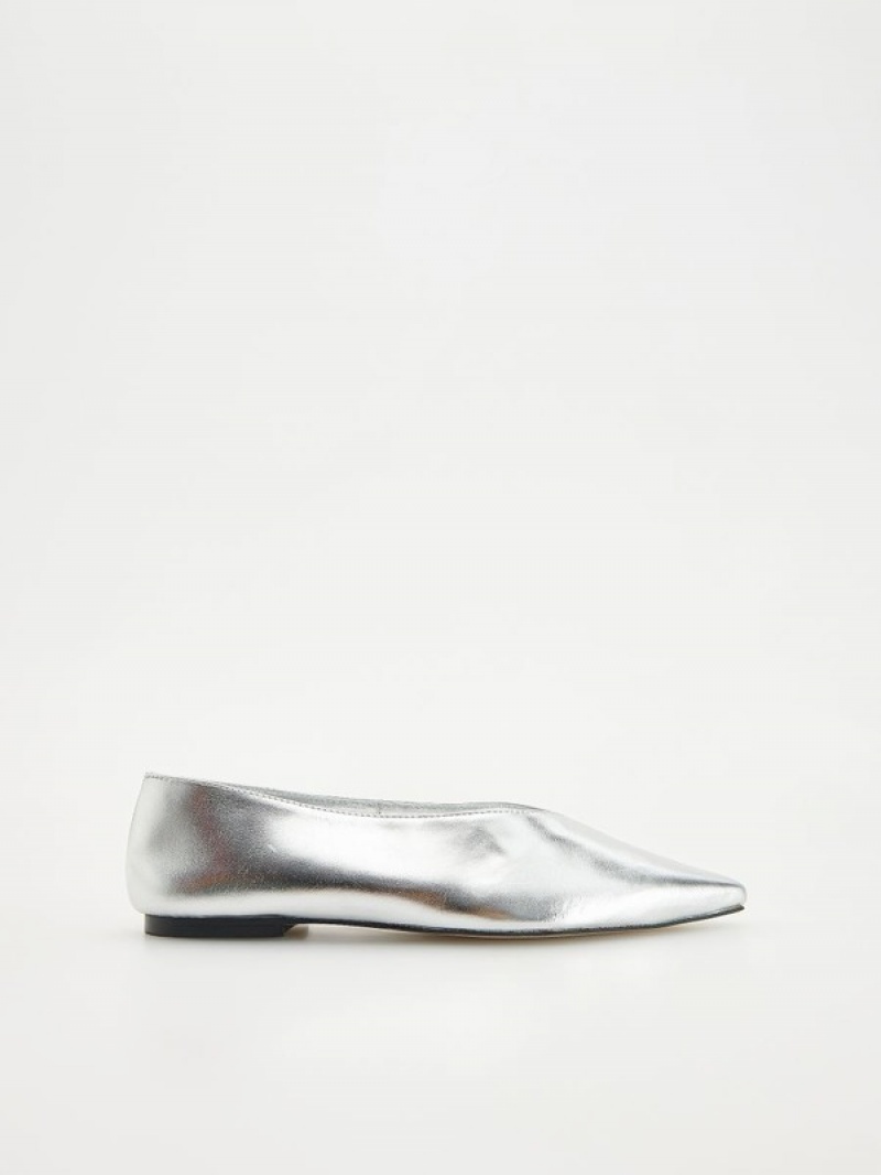 Reserved Silver Ballerinas Halbschuhe Damen Silber | 2164-CKIRB