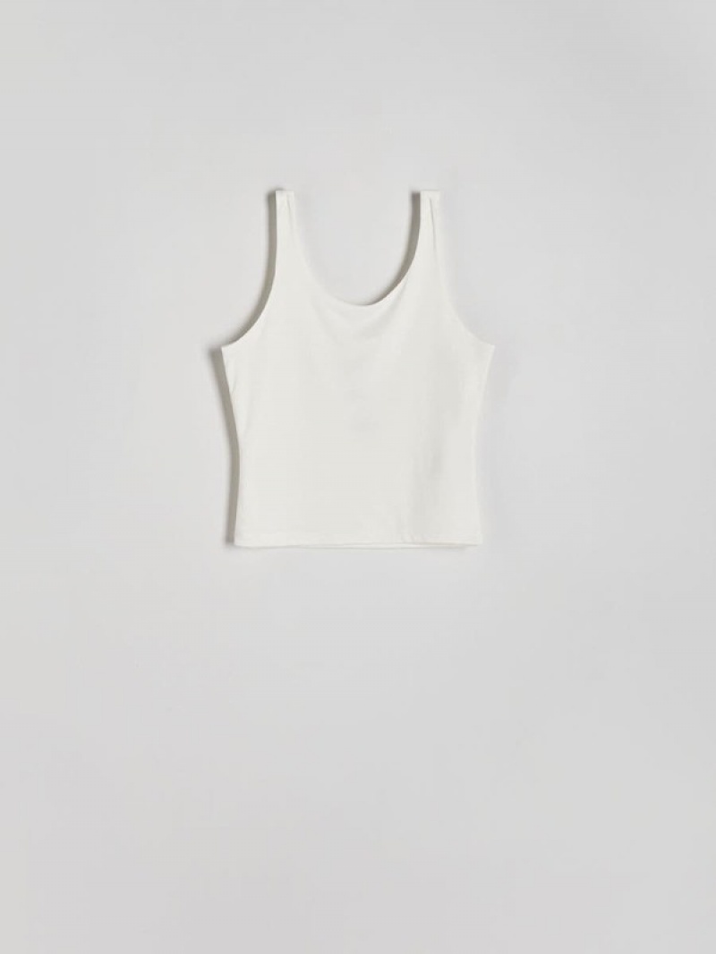 Reserved Singlet T-shirts Damen Weiß | 5836-FTLCJ