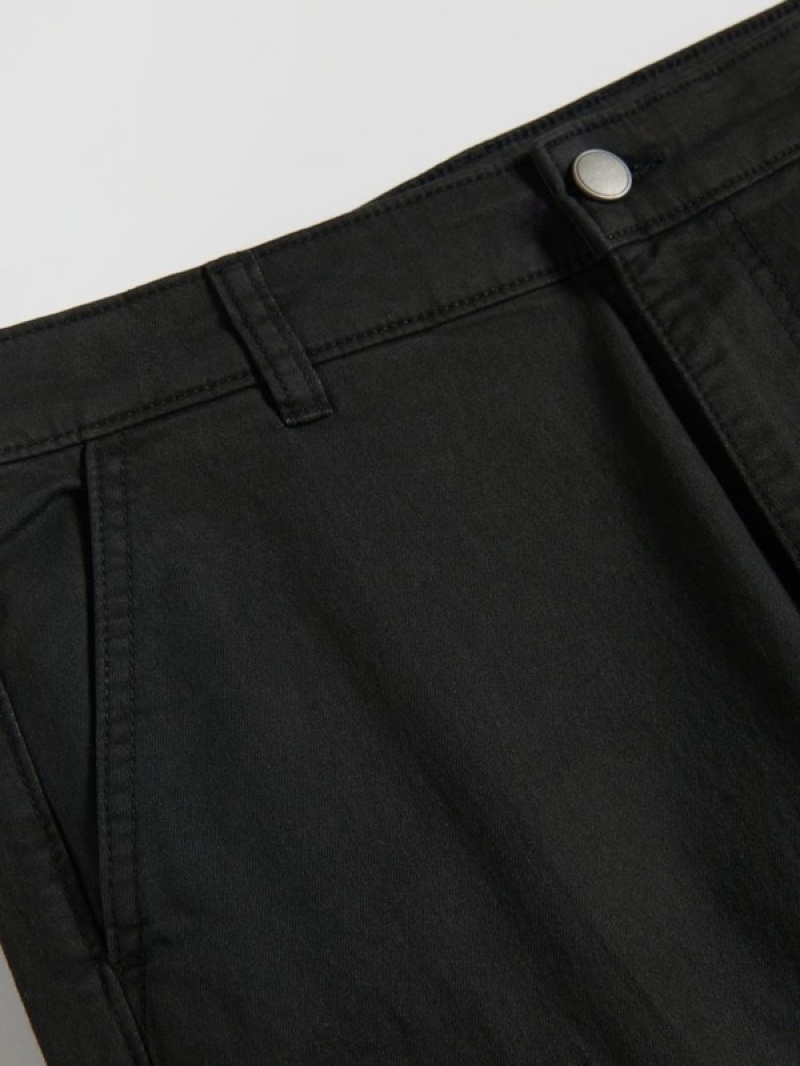 Reserved Slim Cargo Hosen Herren Schwarz | 2847-SMZLV