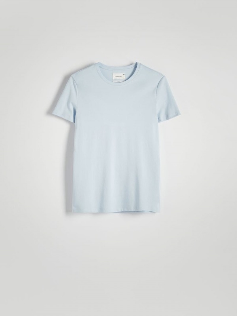 Reserved Slim Fit T-shirts Herren Blau | 0961-ZTBXA