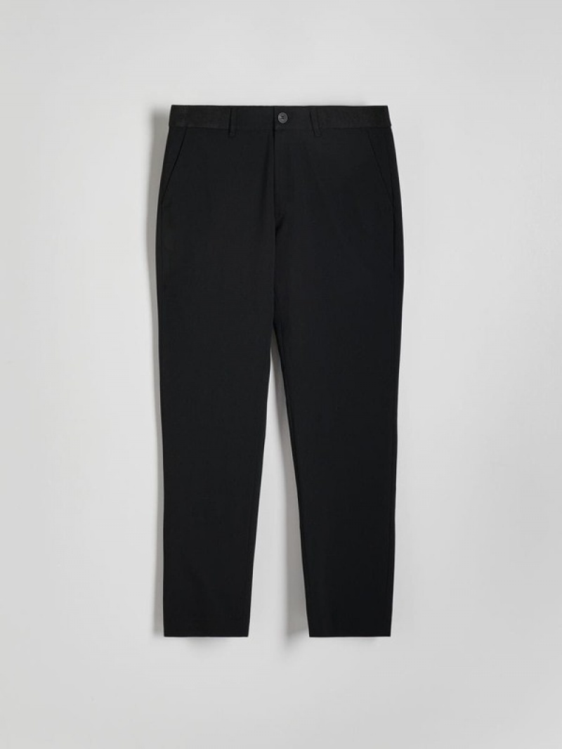 Reserved Slim Hosen Herren Schwarz | 1435-XZEIU