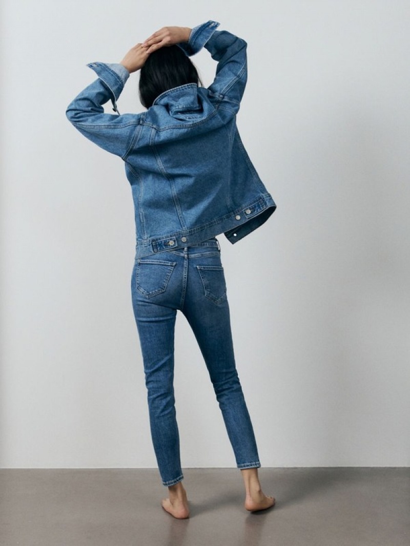 Reserved Slim Mid Rise Jeans Damen Blau | 1452-PEQXN