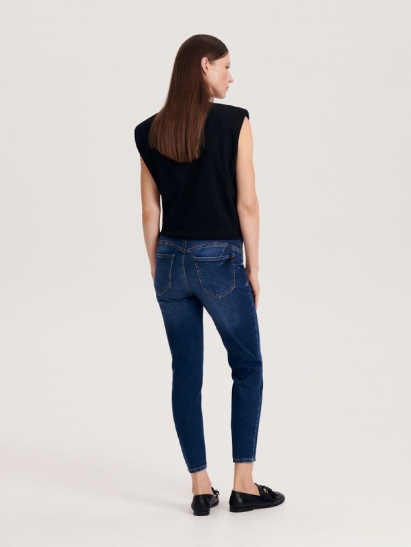 Reserved Slim Push Up Jeans Damen Navy | 5180-LETAU