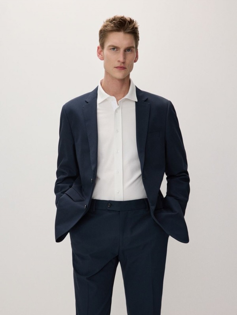 Reserved Slimlyocell Blend Hosen Herren Navy | 9364-KFHJT