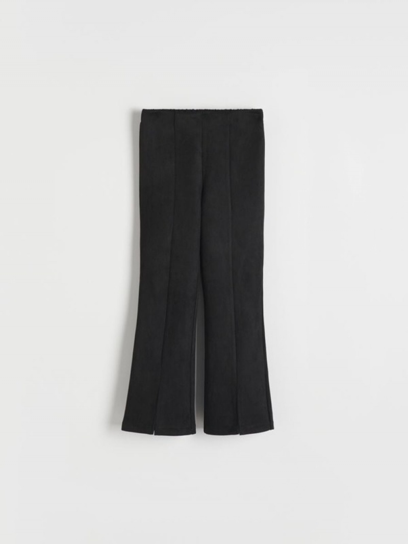 Reserved Split Hems Hosen Mädchen Schwarz | 6973-JPDXQ