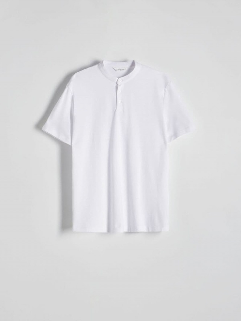 Reserved Stand-up Collar Polo Shirts Herren Weiß | 7835-KLHCY