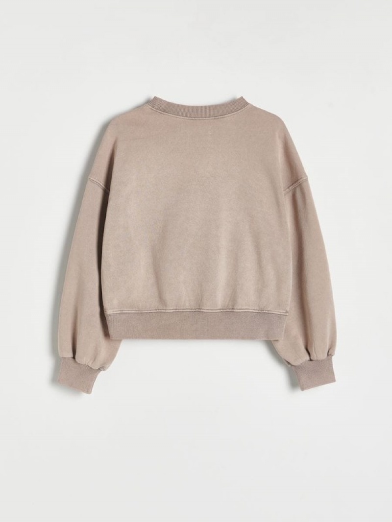 Reserved Star Motif Sweatshirts Mädchen Beige | 2634-VMUWS