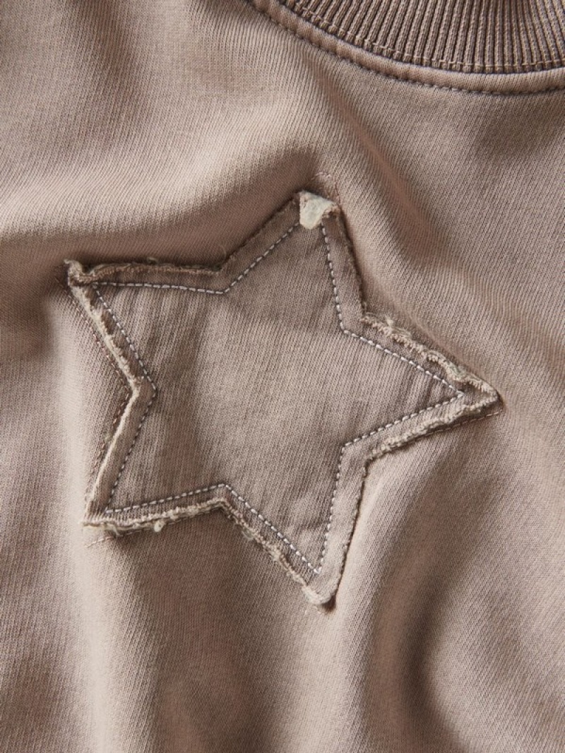 Reserved Star Motif Sweatshirts Mädchen Beige | 2634-VMUWS