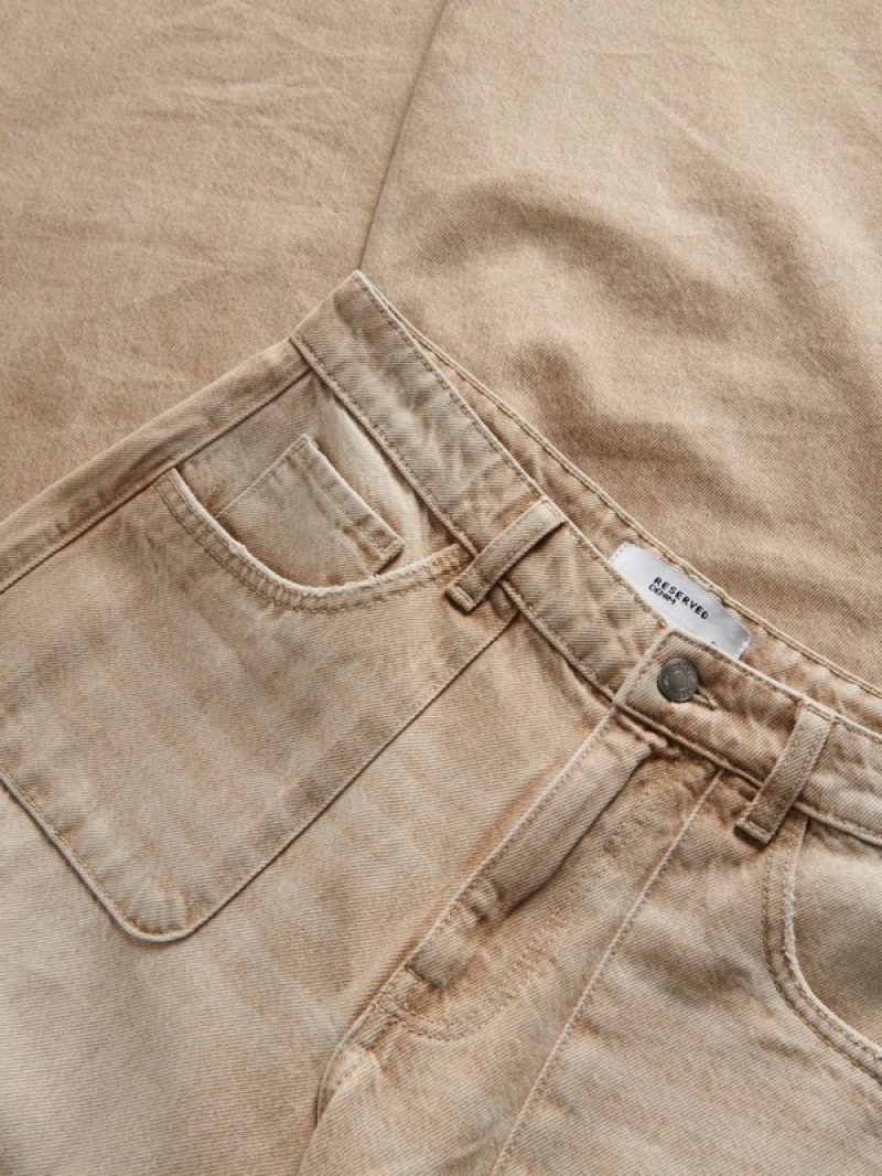 Reserved Straightpockets Jeans Damen Beige | 5748-AGXYT