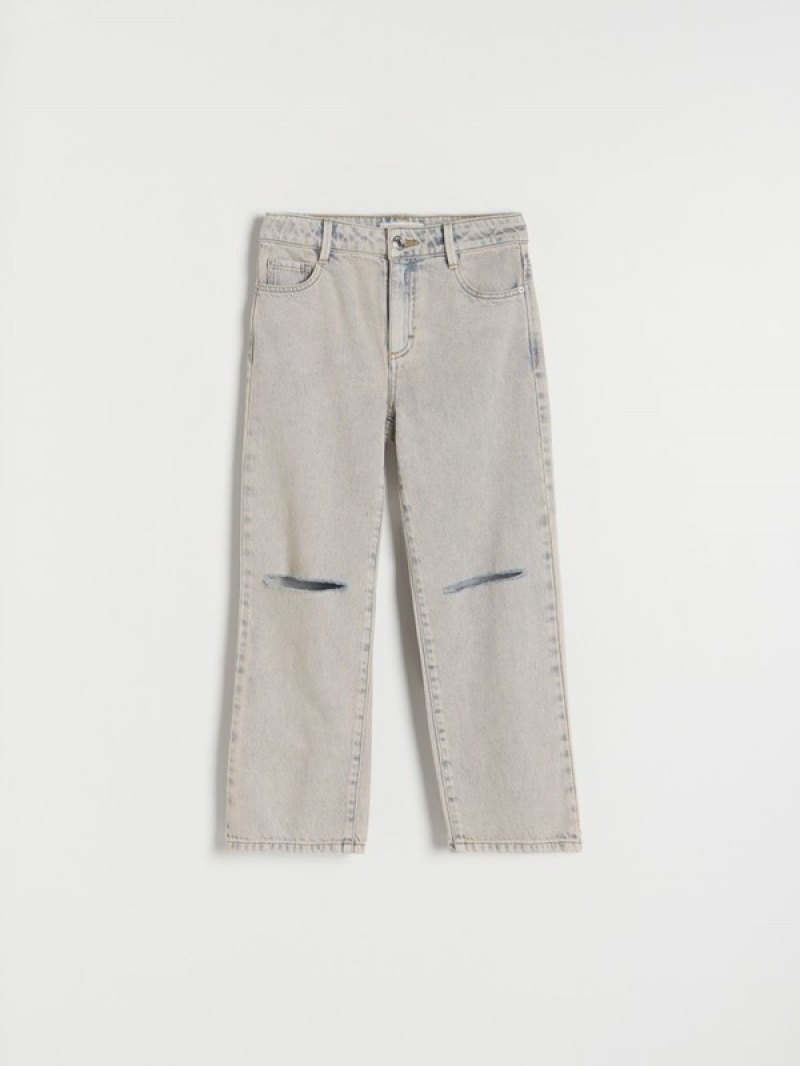 Reserved Straightwash Effect Jeans Mädchen Blau | 0629-KTJWQ