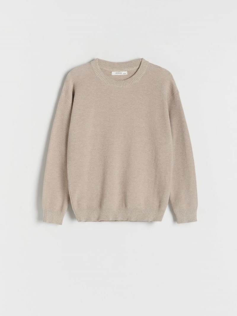 Reserved Structural Baumwoll Pullover Jungen Beige | 4195-DCXTH