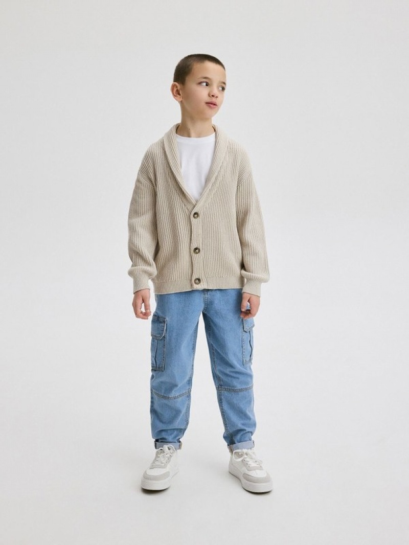 Reserved Structural Cardigan Pullover Jungen Beige | 8432-EUAXB