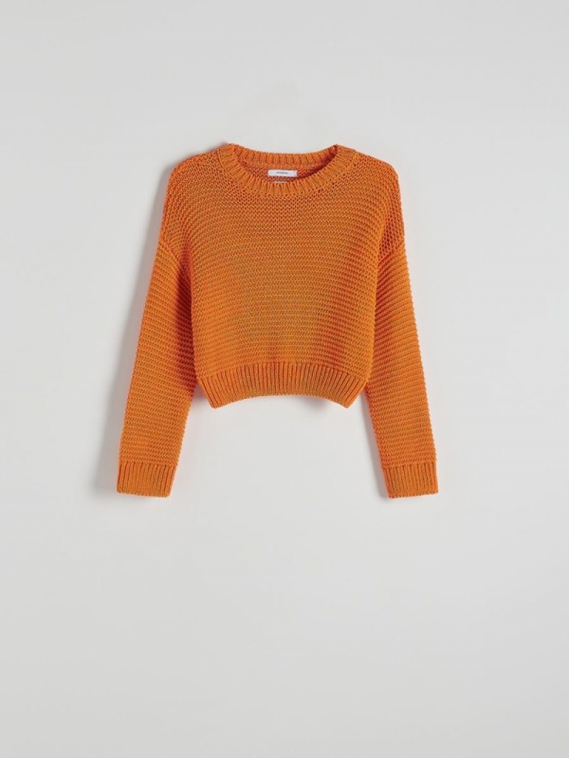 Reserved Structural Knit Pullover Damen Orange | 5820-RSVEU