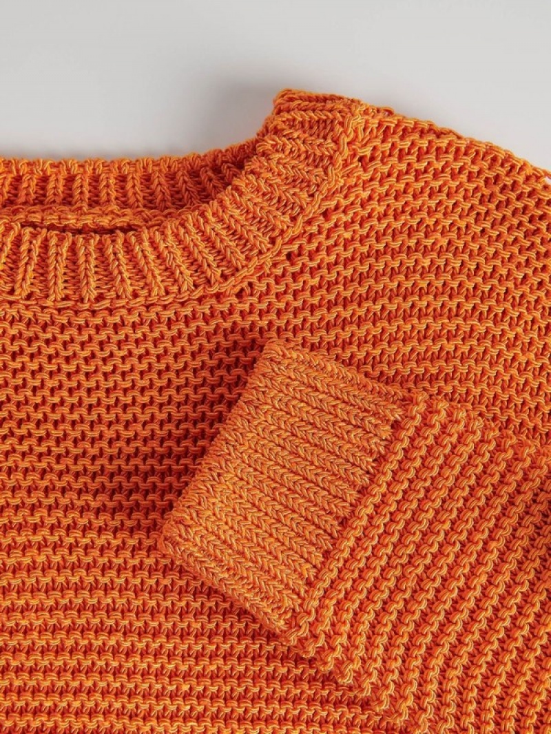 Reserved Structural Knit Pullover Damen Orange | 5820-RSVEU