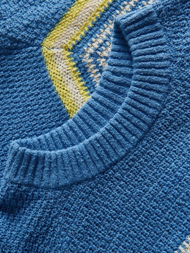 Reserved Structural Knit Pullover Herren Blau | 1978-SPGRL