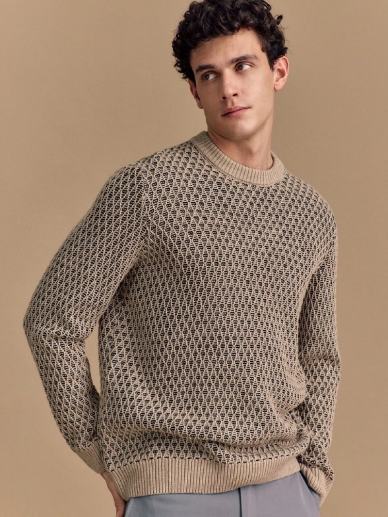 Reserved Structural Pullover Herren Beige | 6102-KRSNP