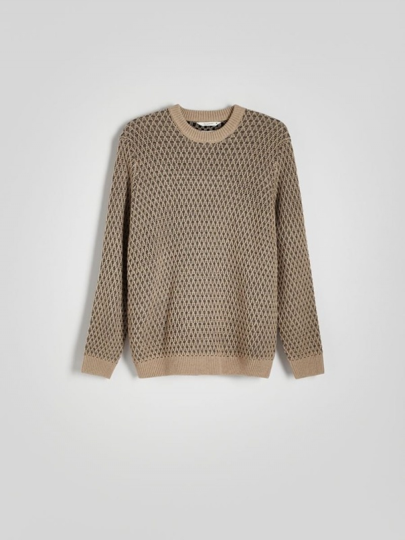 Reserved Structural Pullover Herren Beige | 6102-KRSNP