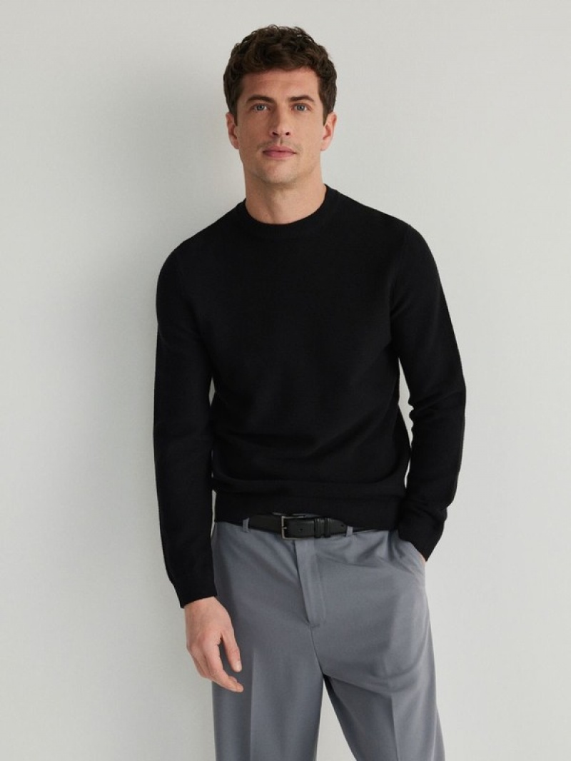 Reserved Structural Pullover Herren Schwarz | 5904-XZUMD