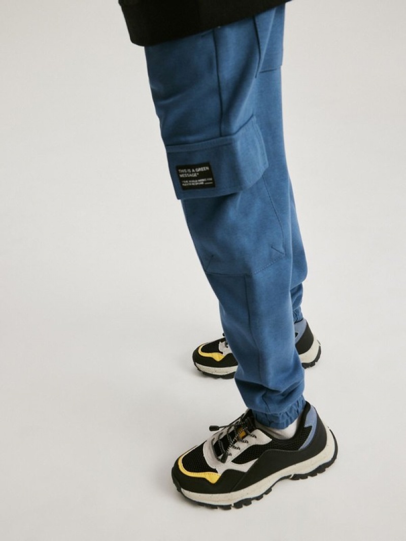 Reserved Sweat Cargo Joggers Hosen Jungen Grau Grün | 0913-BKQXN