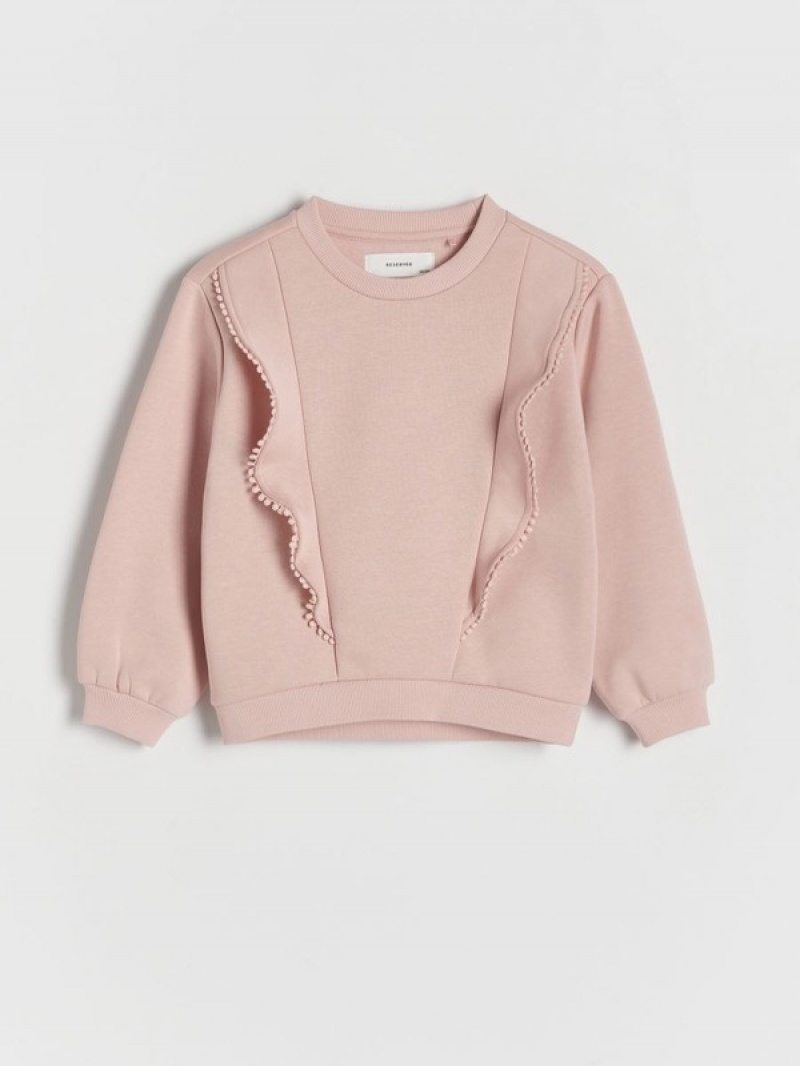 Reserved Sweatdecorative Spitze Sweatshirts Mädchen Rosa | 5106-YREBM