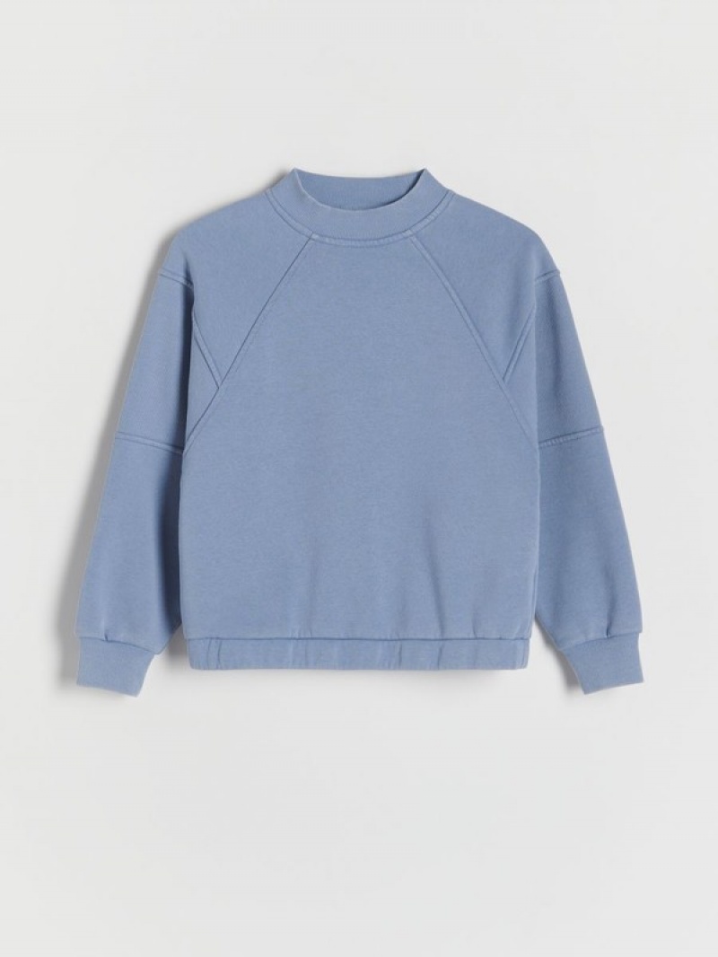 Reserved Sweatstitching Sweatshirts Mädchen Hellblau | 8150-EQNHA