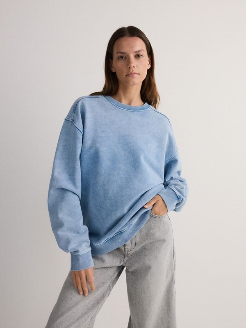 Reserved Sweatwash Effect Sweatshirts Damen Dunkelgrau | 2183-NKVJB