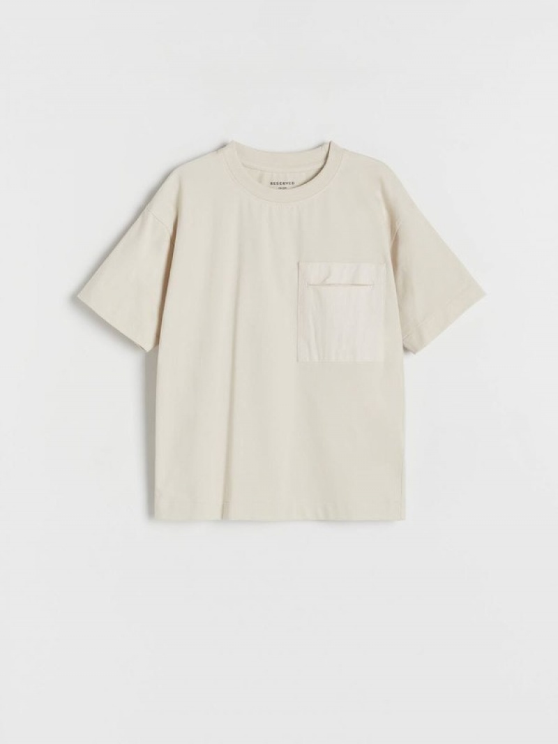 Reserved T-a Pocket T-shirts Jungen Beige | 4380-MXOHZ