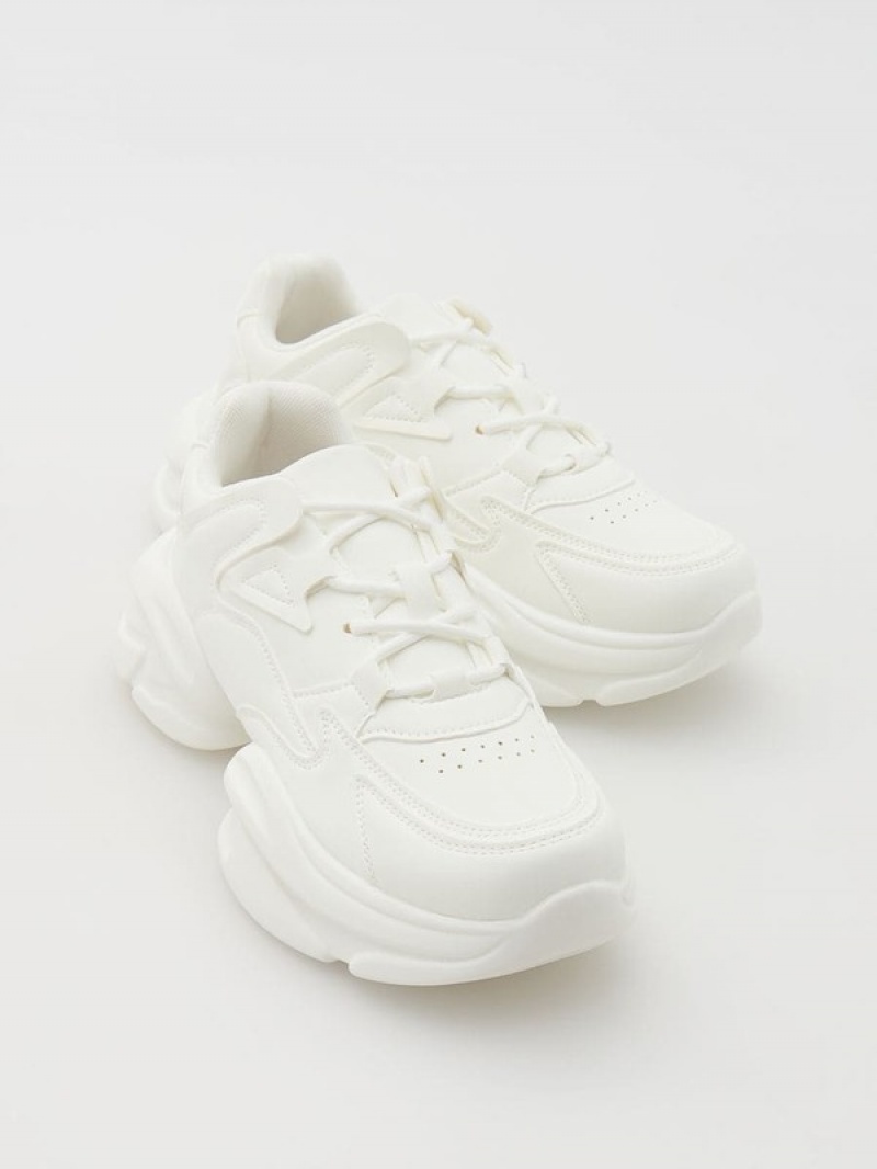 Reserved Thick Sole Sneakers Damen Weiß | 1243-VXYET