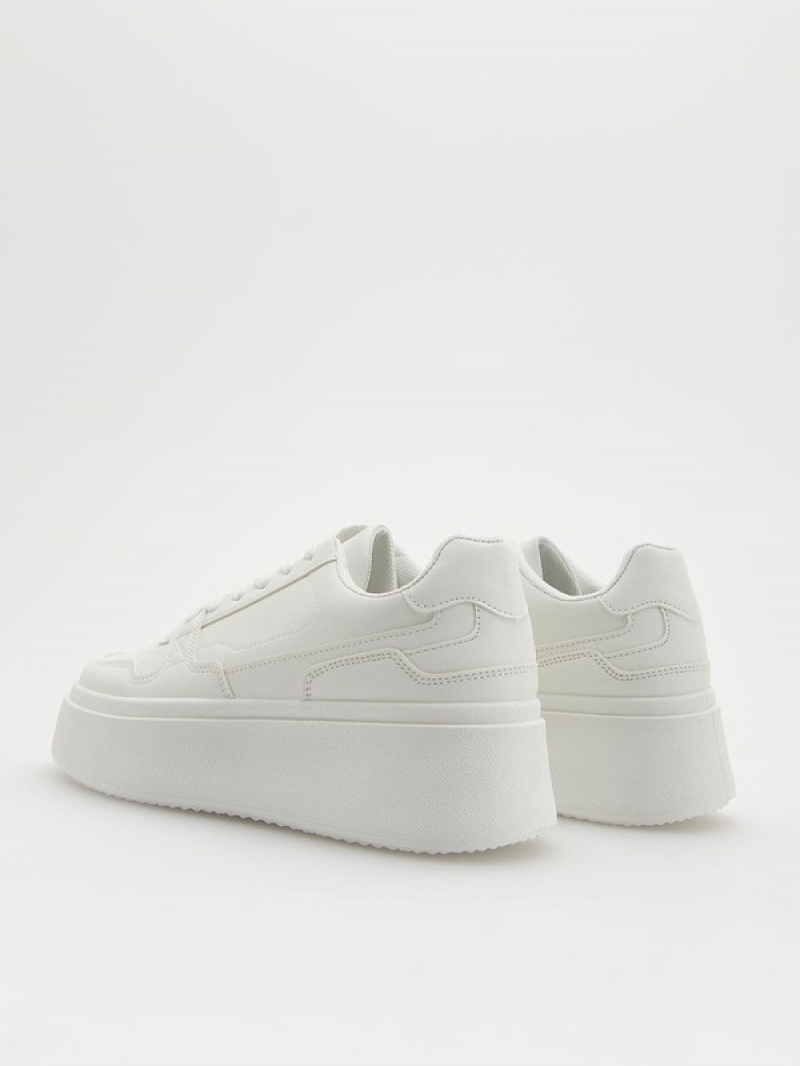 Reserved Thick Sole Sneakers Damen Weiß | 1398-JETFU