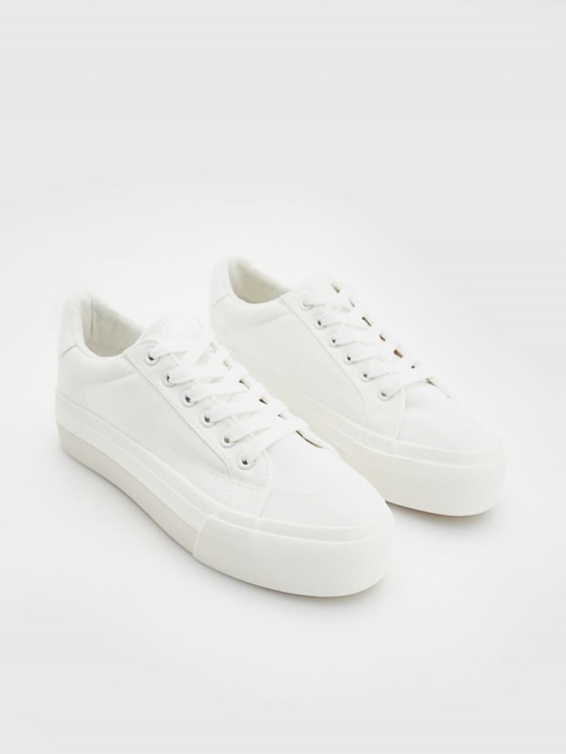 Reserved Thick Sole Sneakers Damen Weiß | 7502-WCBFM