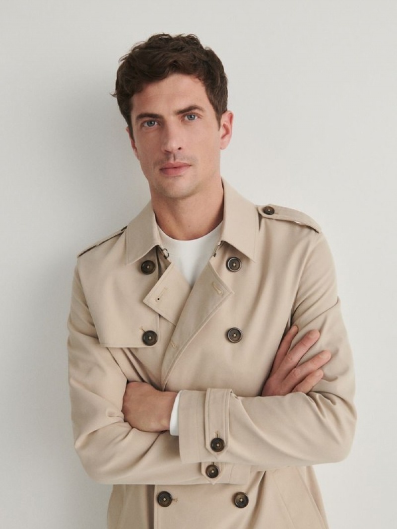 Reserved Trench With Mäntel Herren Beige | 6207-FUZSL