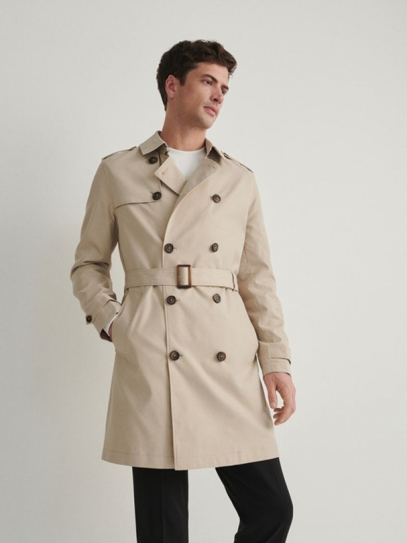 Reserved Trench With Mäntel Herren Beige | 6207-FUZSL