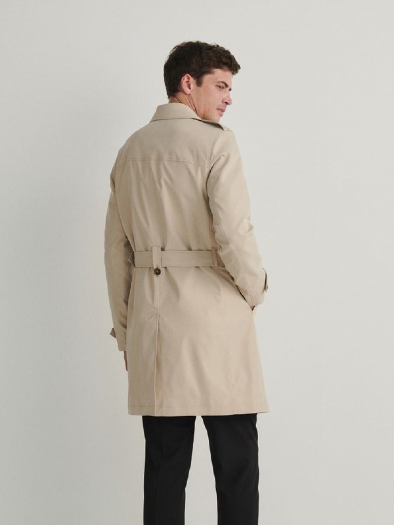 Reserved Trench With Mäntel Herren Beige | 6207-FUZSL