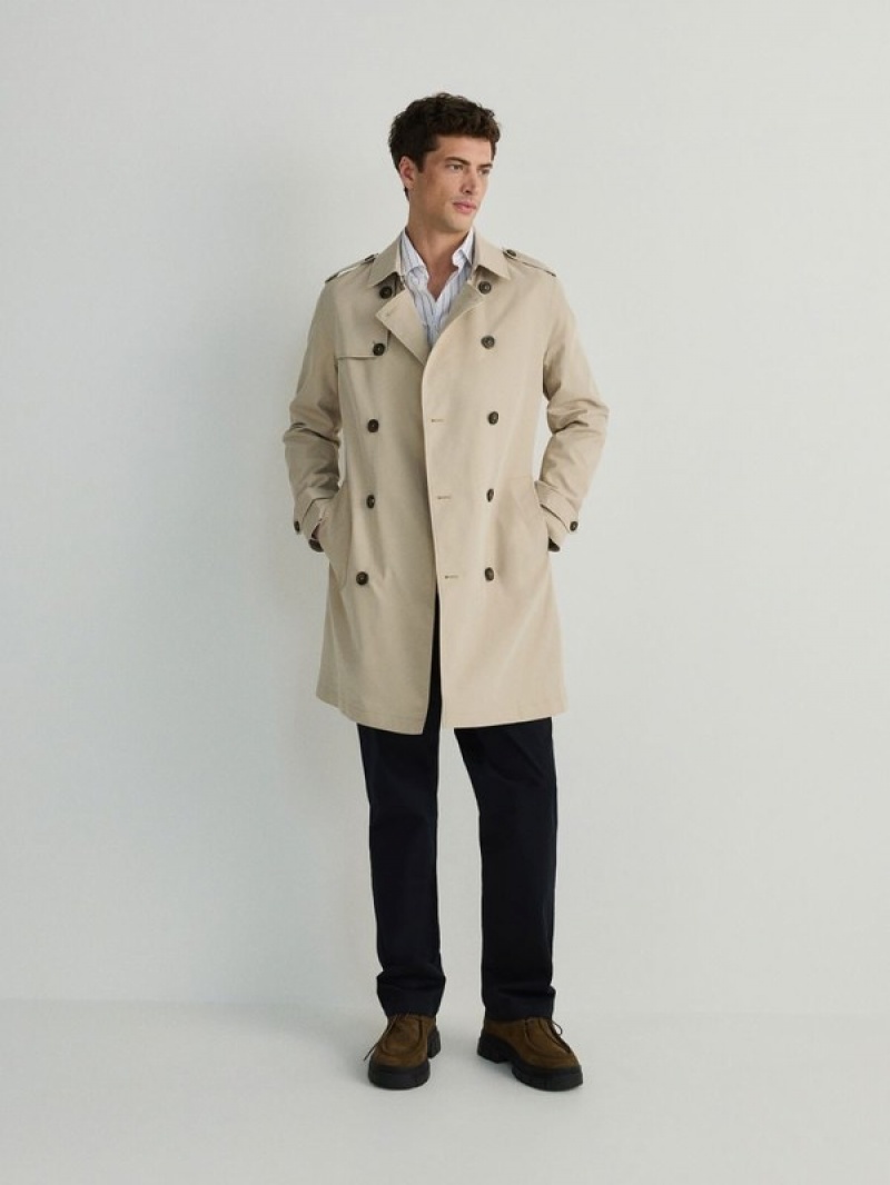 Reserved Trench With Mäntel Herren Beige | 2417-DKTIA