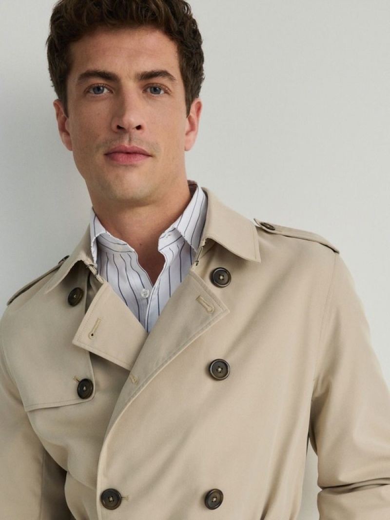 Reserved Trench With Mäntel Herren Beige | 2417-DKTIA