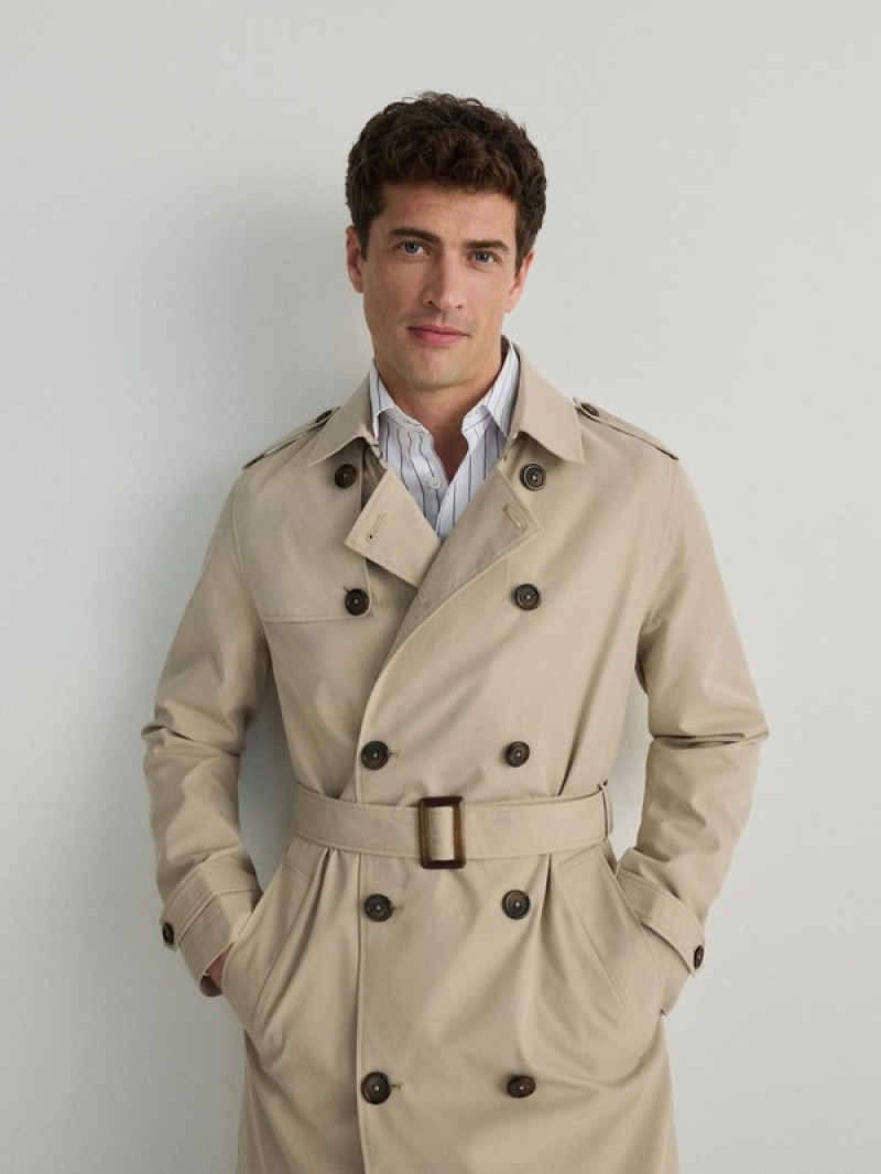 Reserved Trench With Mäntel Herren Beige | 2417-DKTIA