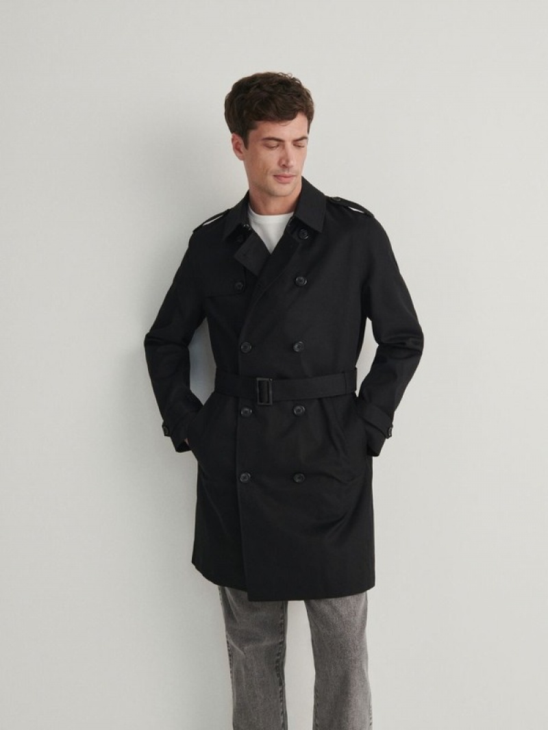 Reserved Trench With Mäntel Herren Schwarz | 8354-EWIAF