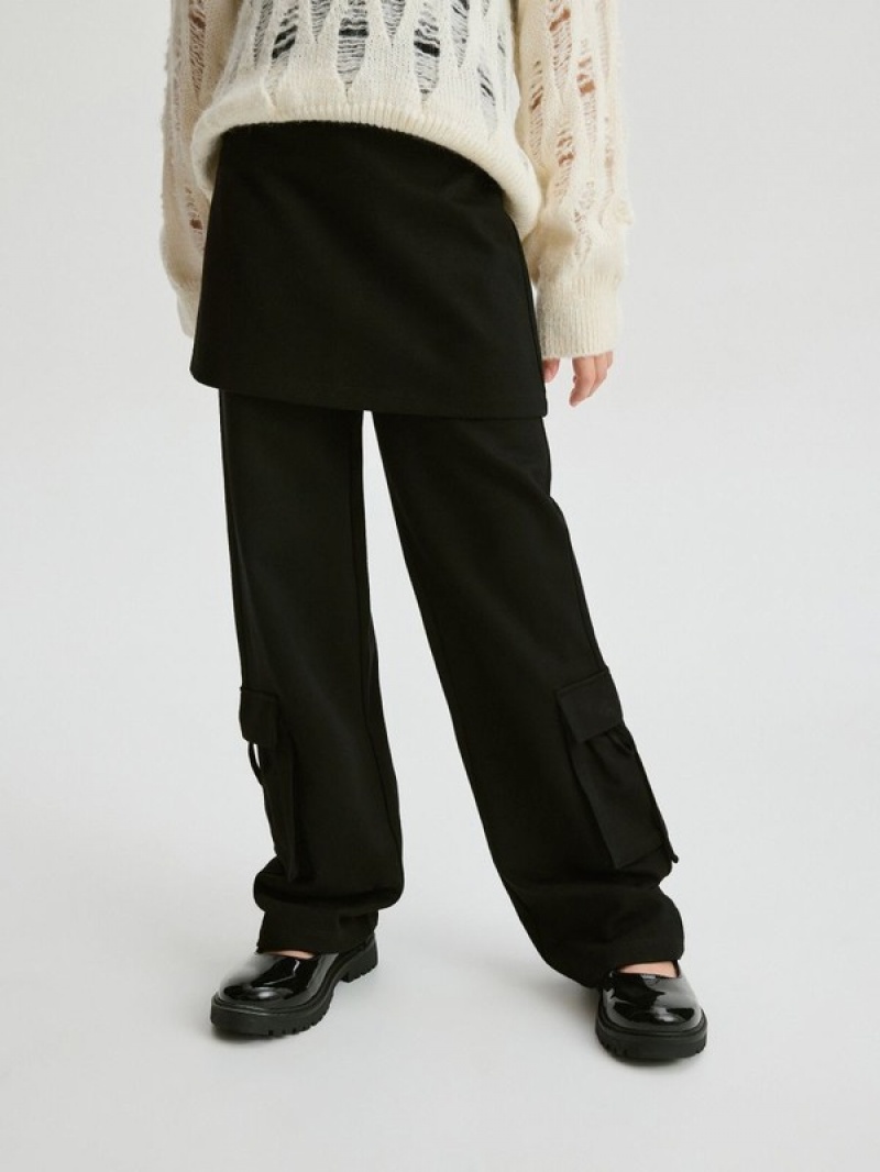 Reserved Trousers With Hosen Mädchen Schwarz | 2950-SVXBZ