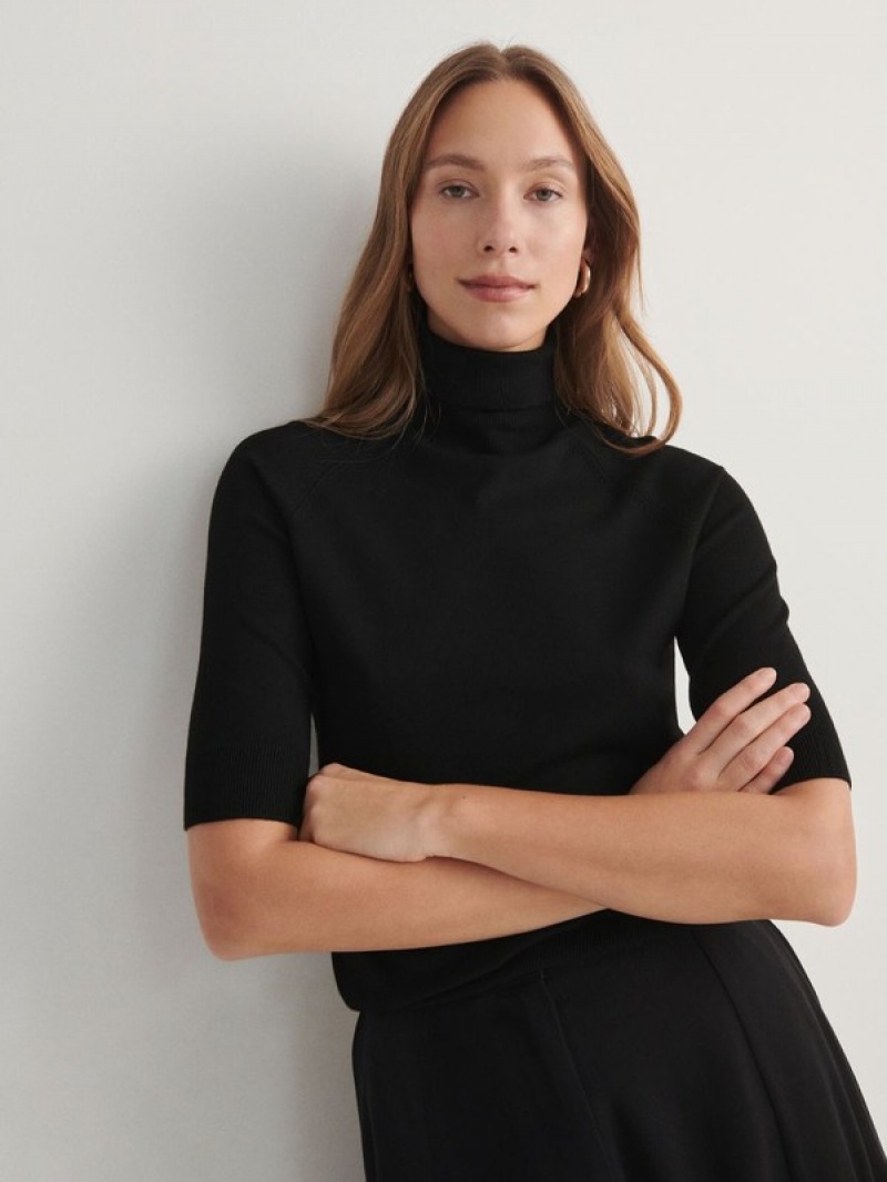 Reserved Turtleneck Pullover Damen Schwarz | 0673-HNUWO