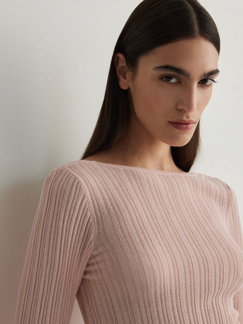 Reserved Viscose Pullover Damen Rosa | 0496-ECSNB