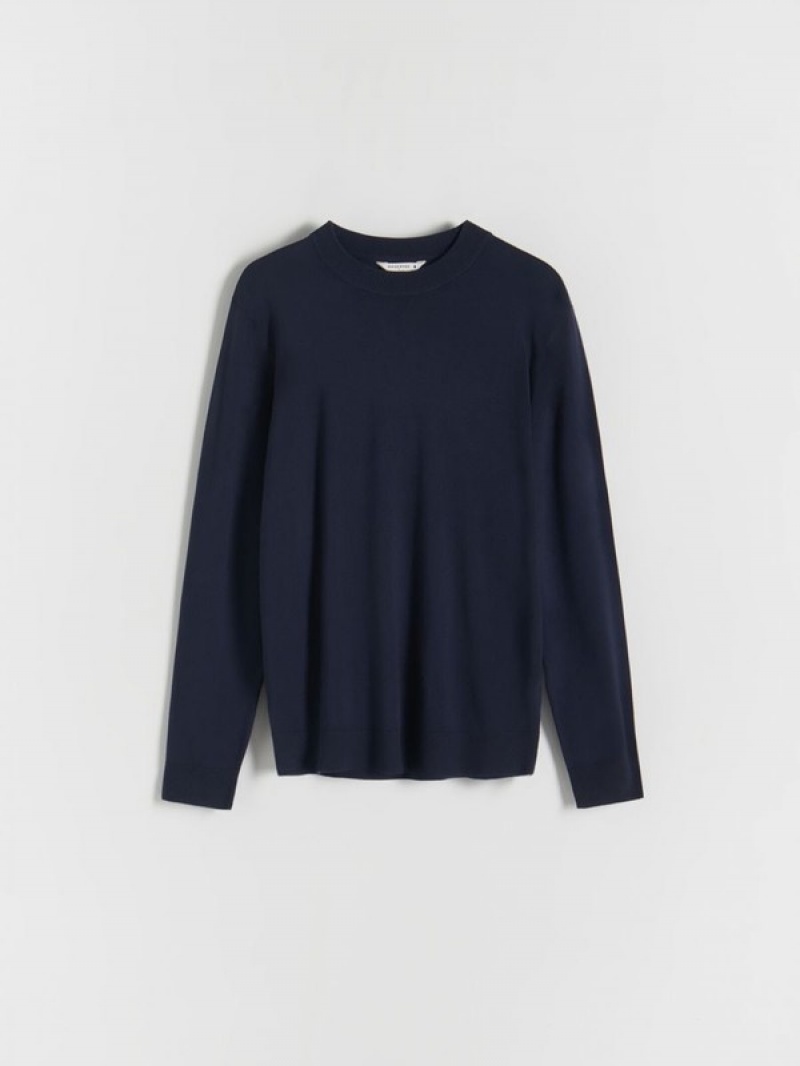 Reserved Viscose Rich Pullover Herren Navy | 7690-NTUPD